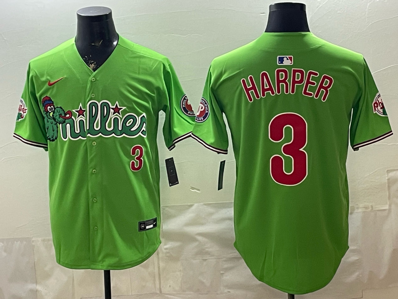 Men 2026 Philadelphia Phillies #3 Harper green Game Nike MLB Jersey 0401001